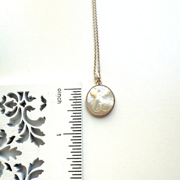 3632 TOUS SILVER NECKLACE AND MOTHER OF PEARL PENDANT CHARM JEWELRY - Picture 4 of 6